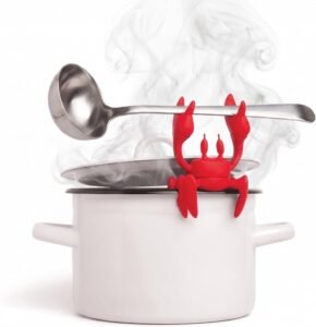 OTOTO 2-in-1 Silicone Spoon Rest & Steam Releaser | Heat-Resistant Crab Kitchen Gadget