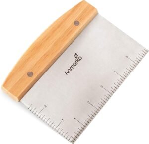 Stainless Steel Dough Cutter & Bench Scraper | Multipurpose Griddle Chopper for Bread & Pizza Dough
