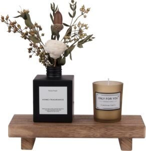 Zoocatia Small Wooden Pedestal Stand | Farmhouse Bathroom Vanity Tray | Decorative Wood Riser for Kitchen & Counter