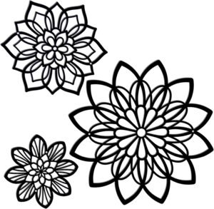 Zzbakress Metal Flower Wall Décor Set of 3 | Black Farmhouse Floral Wall Art for Home & Office